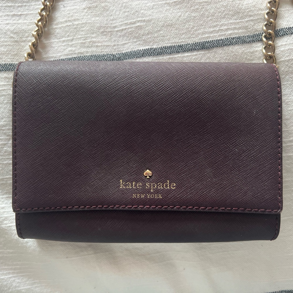 Kate Spade Plum Shoulder crossbody with Gold Accents